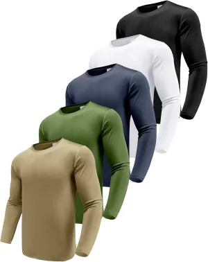 Men's 1, 3 or 5 Pack Performance Long Sleeve T-Shirts, UPF 50  Sun Protection Shirts, Athletic Gym Workout Shirts for Running