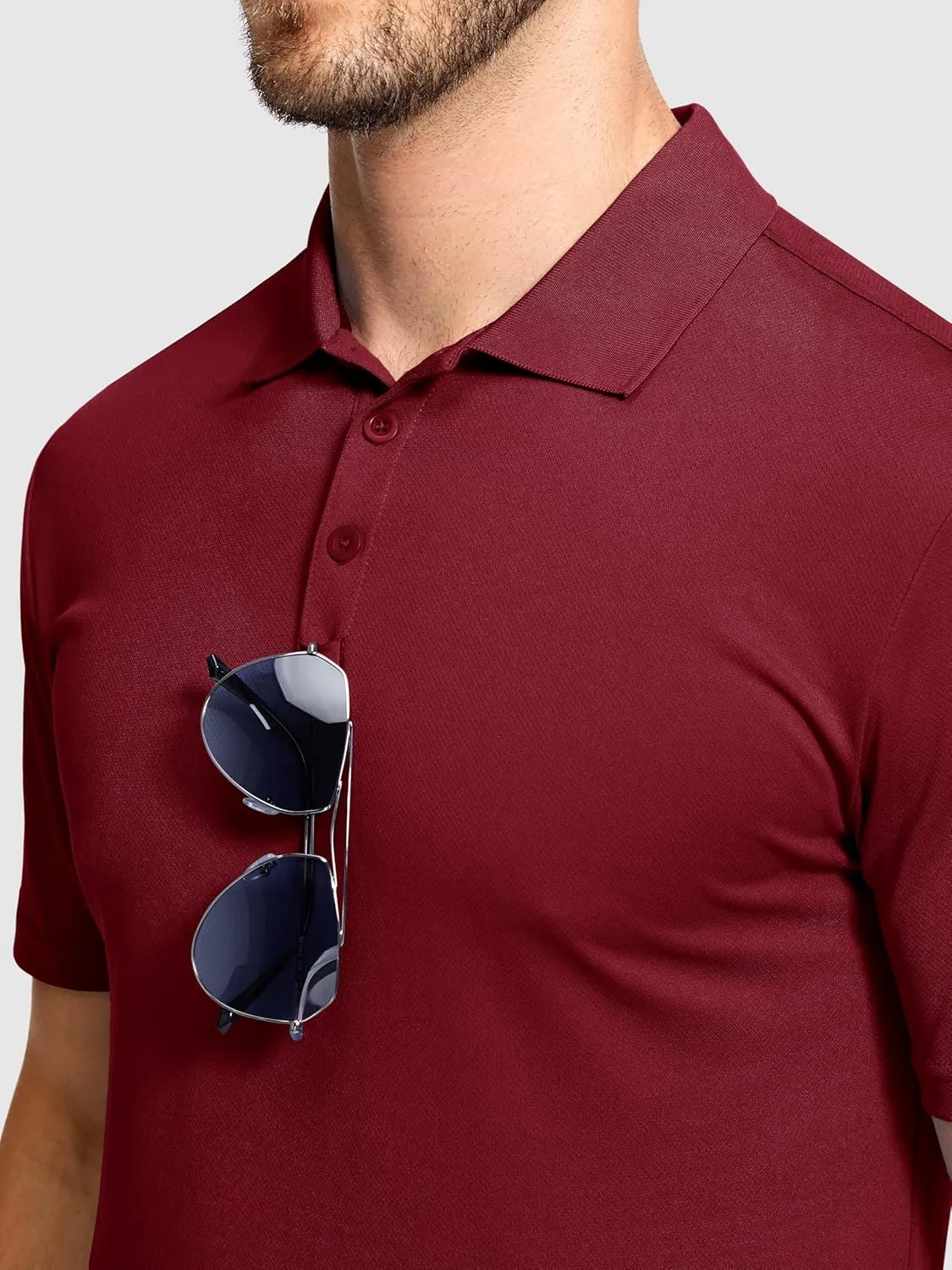 Men's 3 Packs Quick Dry Golf Polo Shirts Dry Fit Moisture Wicking Performance Summer Athletic Casual Short Sleeve Shirts