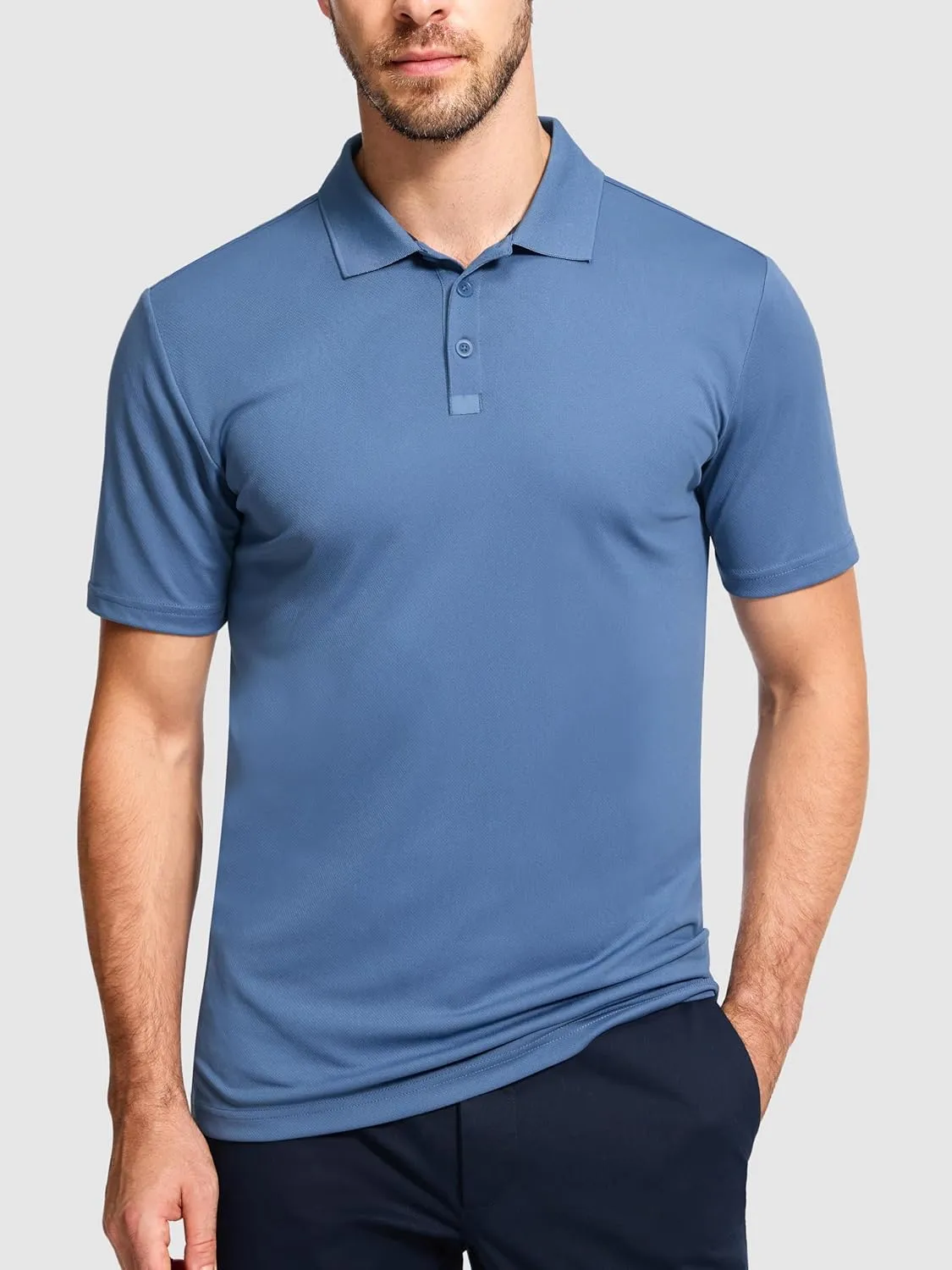 Men's 3 Packs Quick Dry Golf Polo Shirts Dry Fit Moisture Wicking Performance Summer Athletic Casual Short Sleeve Shirts