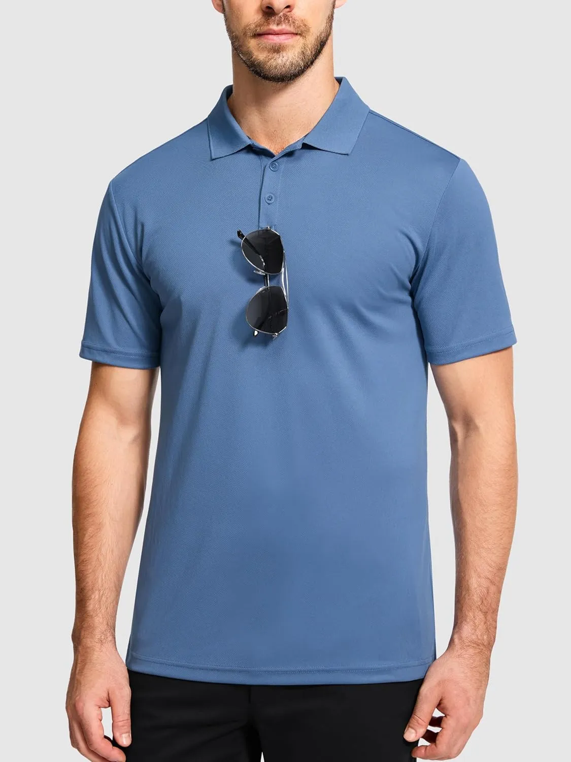 Men's 3 Packs Quick Dry Golf Polo Shirts Dry Fit Moisture Wicking Performance Summer Athletic Casual Short Sleeve Shirts