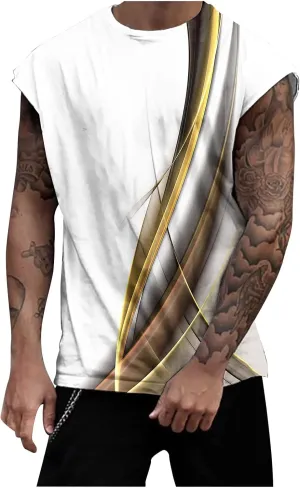 Mens 3D Tank Tops Novelty Graphic Breathable Quick Dry Sleeveless Beach Shirts Workout Bodybuilding T Shirt S-3XL