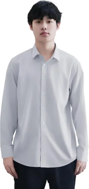 Men's 80s Two-ply 100% Cotton Long Sleeve Botton Down Non-Iron Dress Shirt Slim Fit Formal Business Casual Shirt