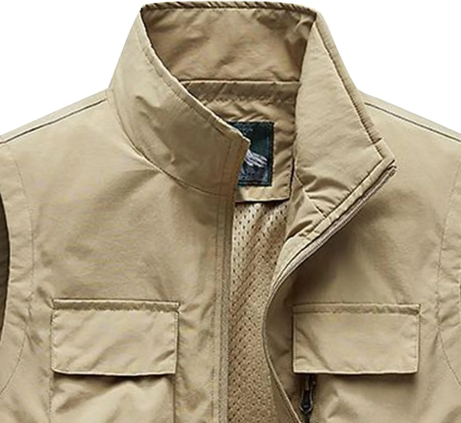 Men's Casual Lightweight Outdoor Vest Work Fish Photo Travel Vest Cargo Utility Vest Multi Pockets Sleeveless Jacket