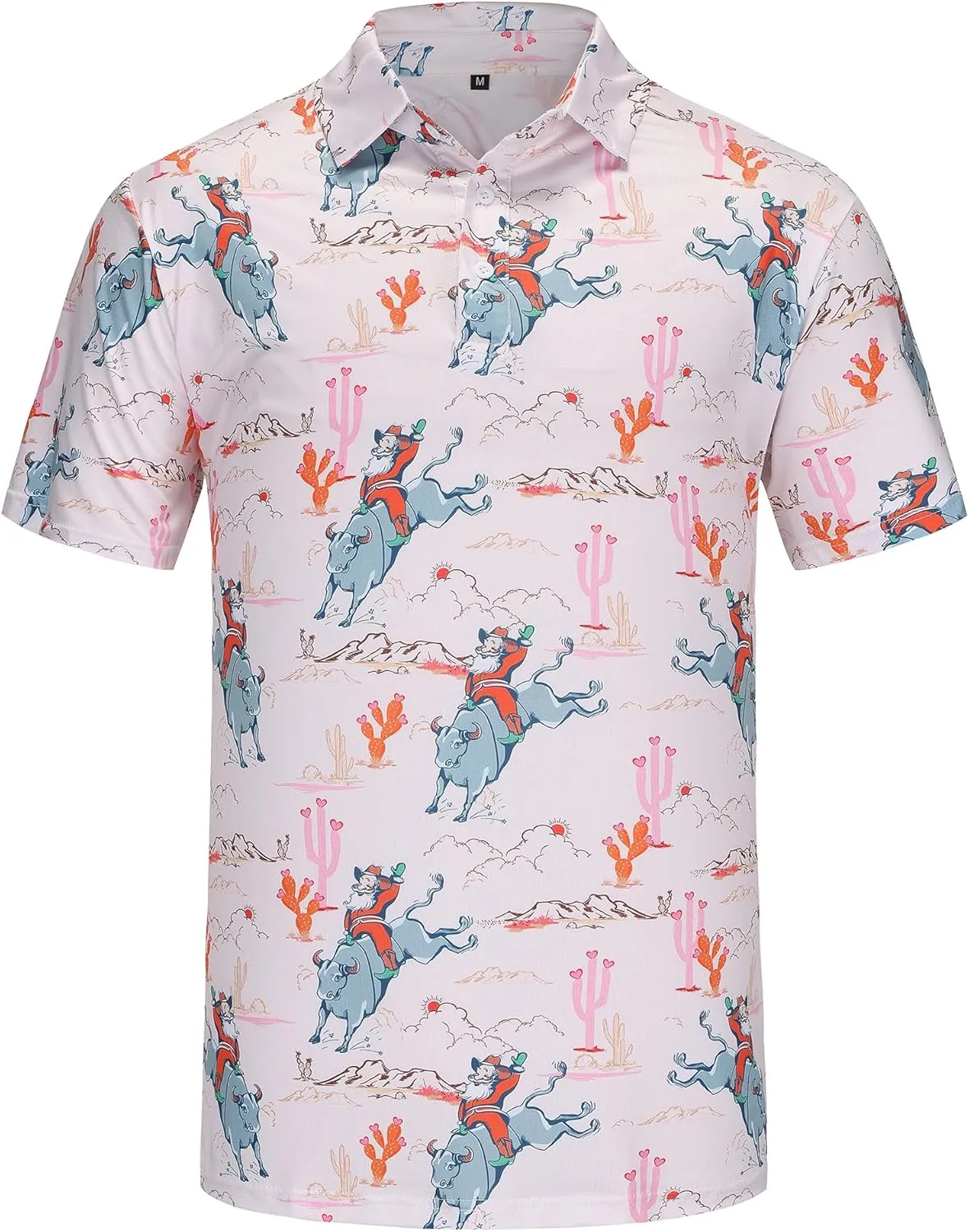 Mens Christmas Golf Polo Shirts Short Sleeve Funny Christmas Golf Shirts Santa Claus Shirts for Men