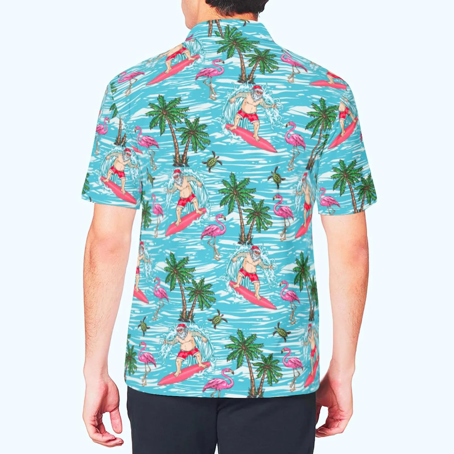 Mens Christmas Golf Polo Shirts Short Sleeve Funny Christmas Golf Shirts Santa Claus Shirts for Men