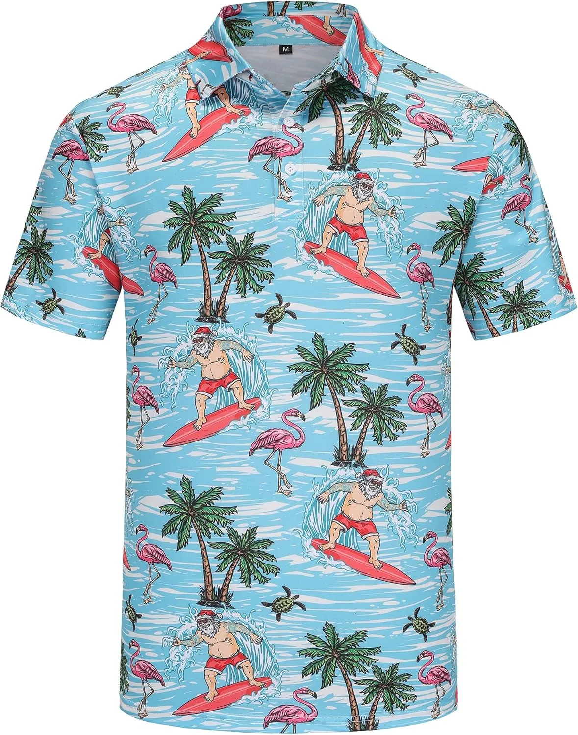 Mens Christmas Golf Polo Shirts Short Sleeve Funny Christmas Golf Shirts Santa Claus Shirts for Men