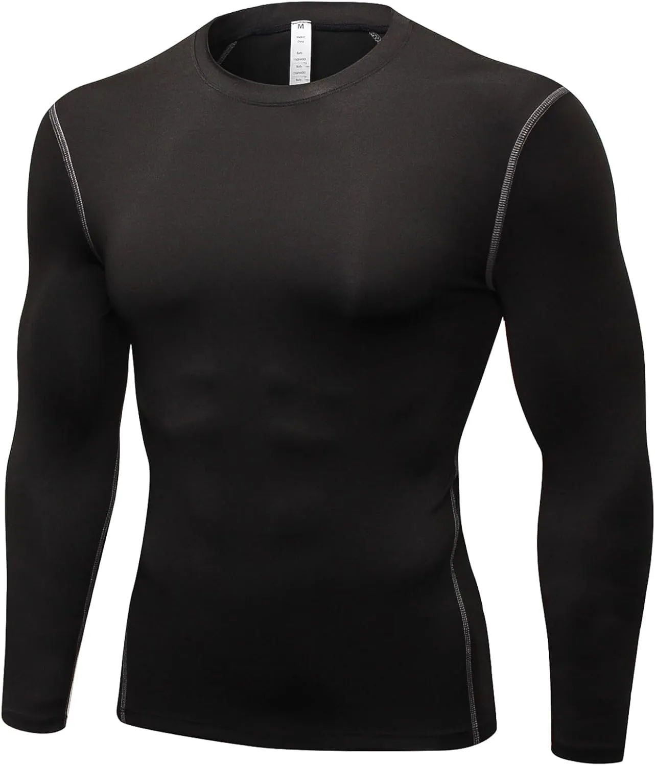 Men's Compression Shirts Long Sleeve Athletic T-Shirts Workout Running Tops Quick Dry Baselayer Undershirts for Football