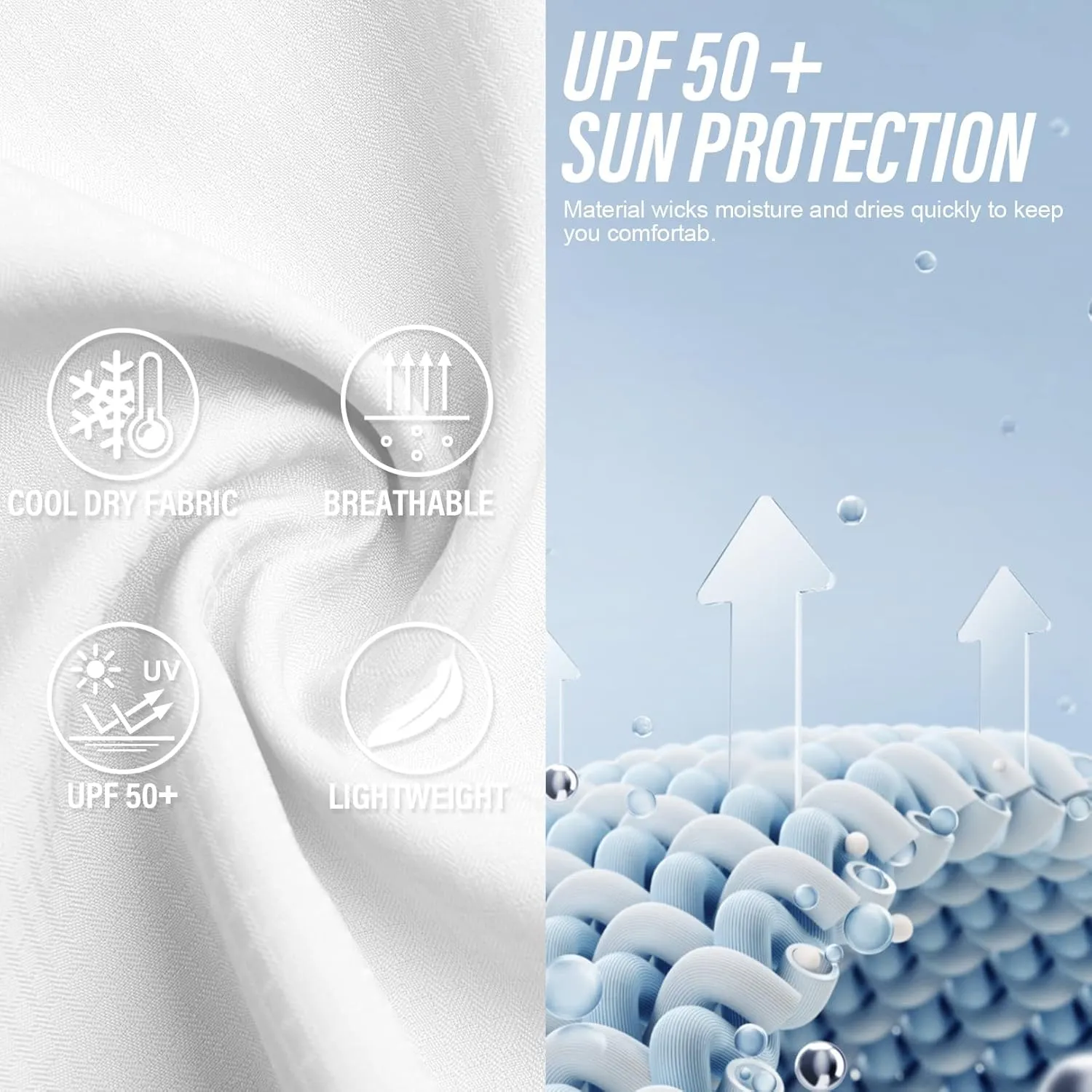 Men's Fishing Shirts Long Sleeve Sun Protection Safari Shirts UPF 50 UV Quick Dry Cooling Travel Work Shirts