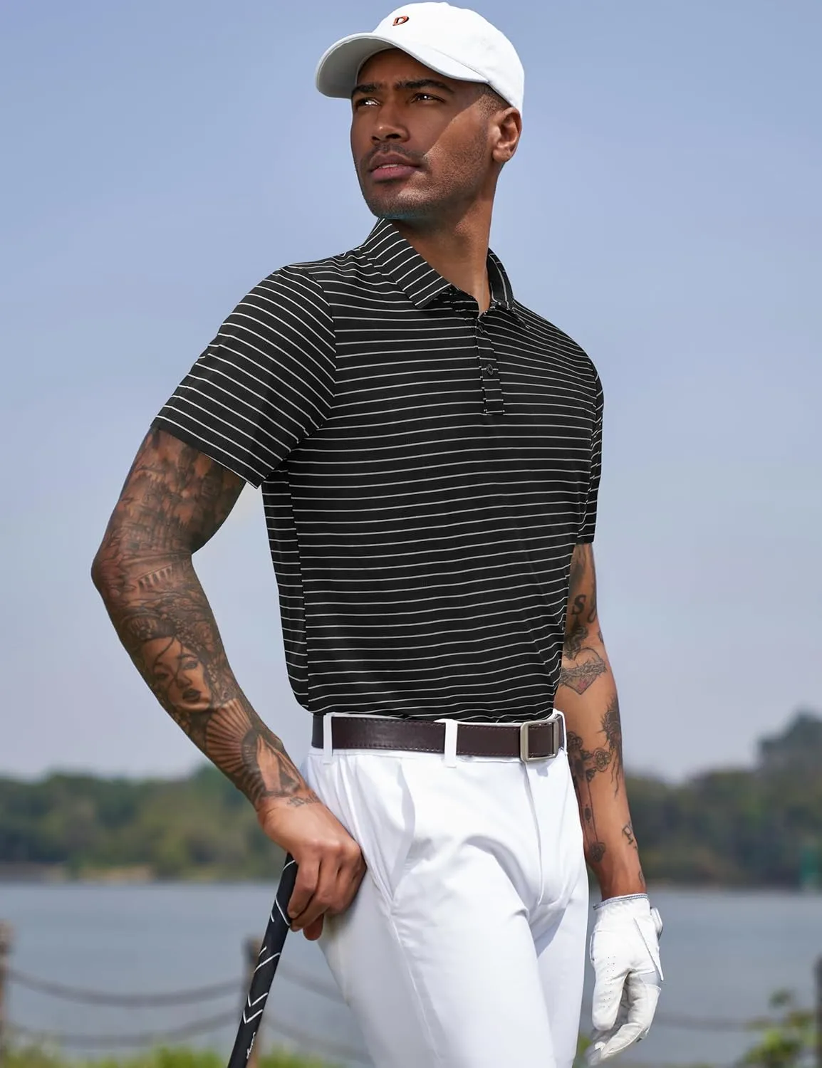 Men's Golf Polo Shirts Lightweight Short Sleeve Quick Dry Moisture Wicking T-Shirts