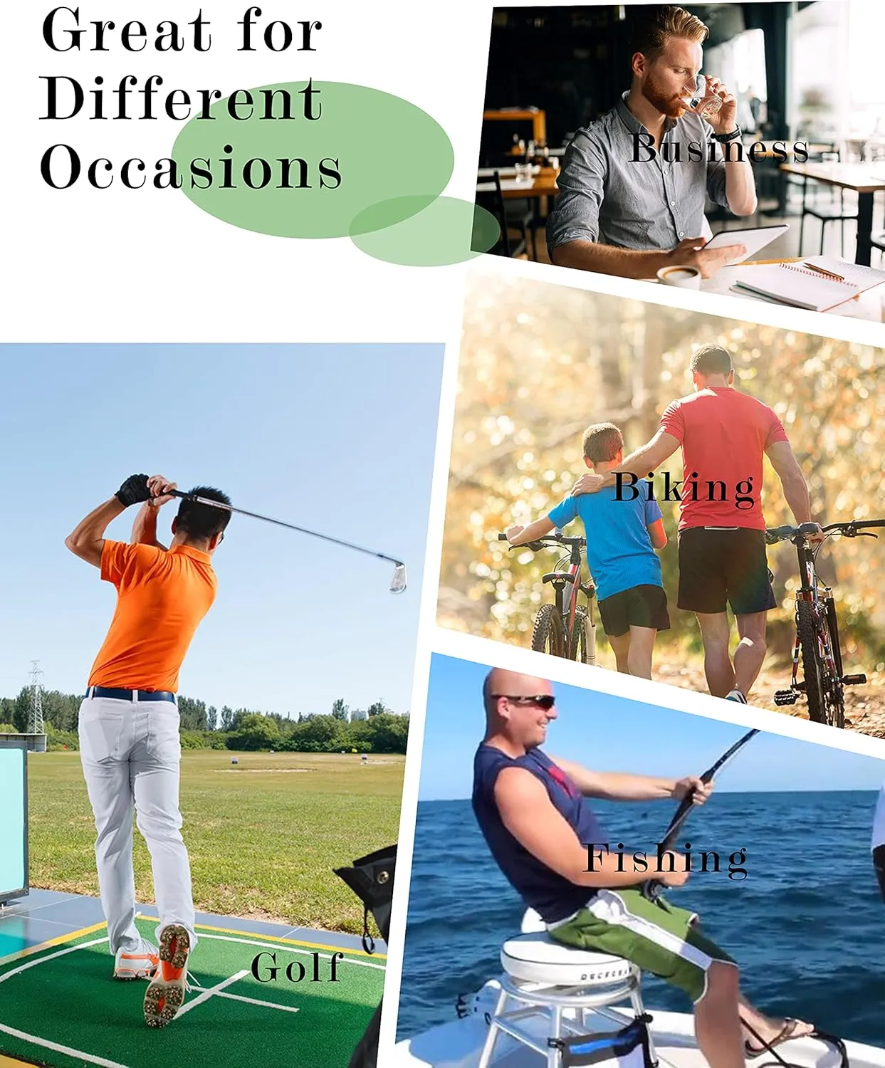 Men's Golf Polo Shirts Lightweight Short Sleeve Quick Dry Moisture Wicking T-Shirts