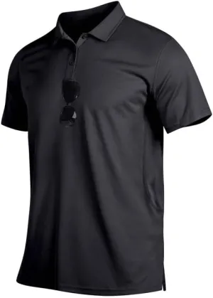 Mens Golf Polo Shirts Short Sleeve Moisture Wicking Performance Tactical Athletic T Shirt Casual Collared Shirt
