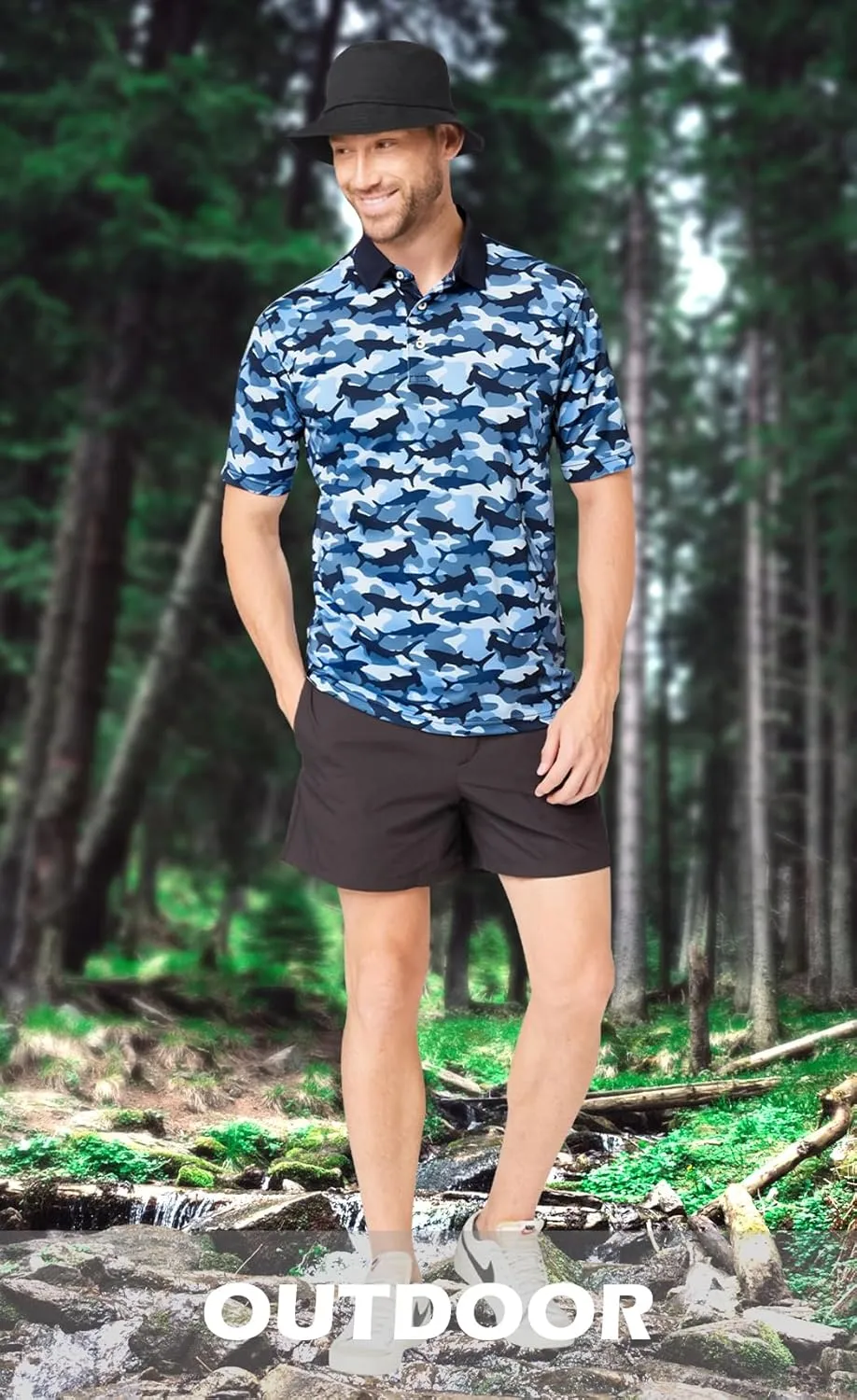 Men's Golf Polo Shirts Short Sleeve Moisture Wicking Quick Dry Fit Business Casual Performance Sports Shirt