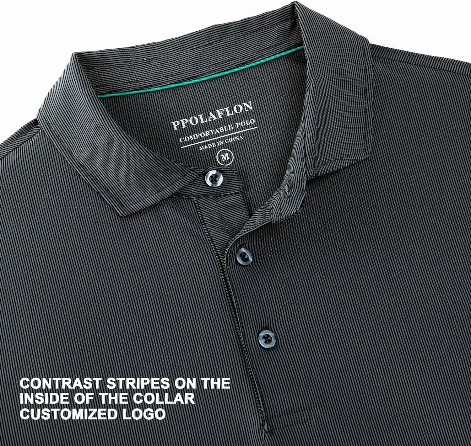 Mens Golf Shirt Moisture Wicking Dry Fit Print Performance Short Sleeve Polo Shirts for Men