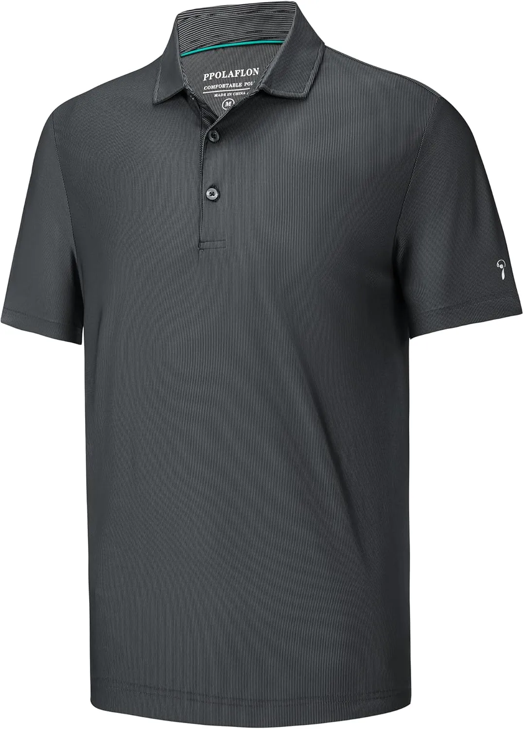 Mens Golf Shirt Moisture Wicking Dry Fit Print Performance Short Sleeve Polo Shirts for Men
