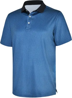 Mens Golf Shirt Seamless Mens Polo Shirts Fashion Print Mens Golf Polo Short Sleeve Dry Fit Golf Shirts for Men