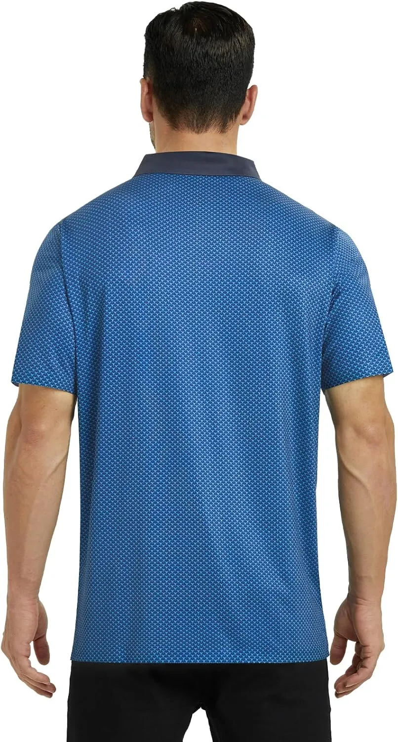 Mens Golf Shirt Seamless Mens Polo Shirts Fashion Print Mens Golf Polo Short Sleeve Dry Fit Golf Shirts for Men
