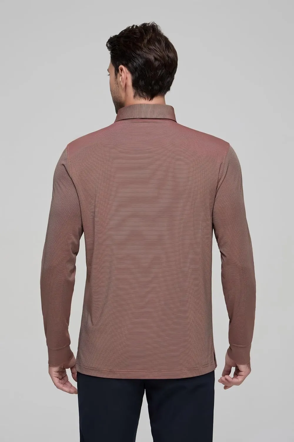 Mens Golf Shirts Long Sleeve Moisture Wicking Collared Work Business Casual Tennis Polo Shirts for Men