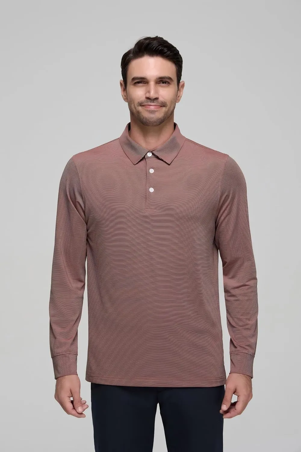 Mens Golf Shirts Long Sleeve Moisture Wicking Collared Work Business Casual Tennis Polo Shirts for Men