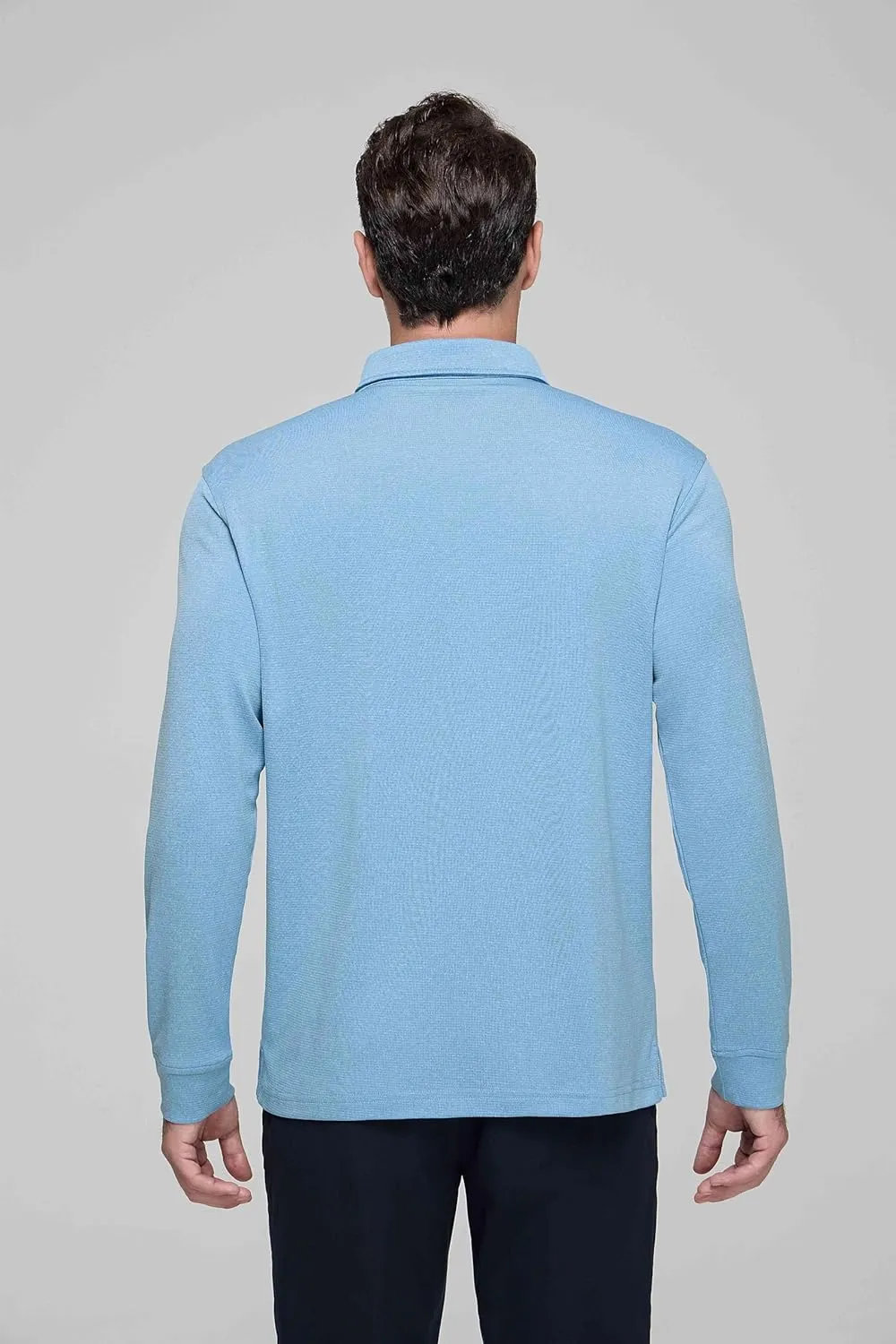 Mens Golf Shirts Long Sleeve Moisture Wicking Collared Work Business Casual Tennis Polo Shirts for Men