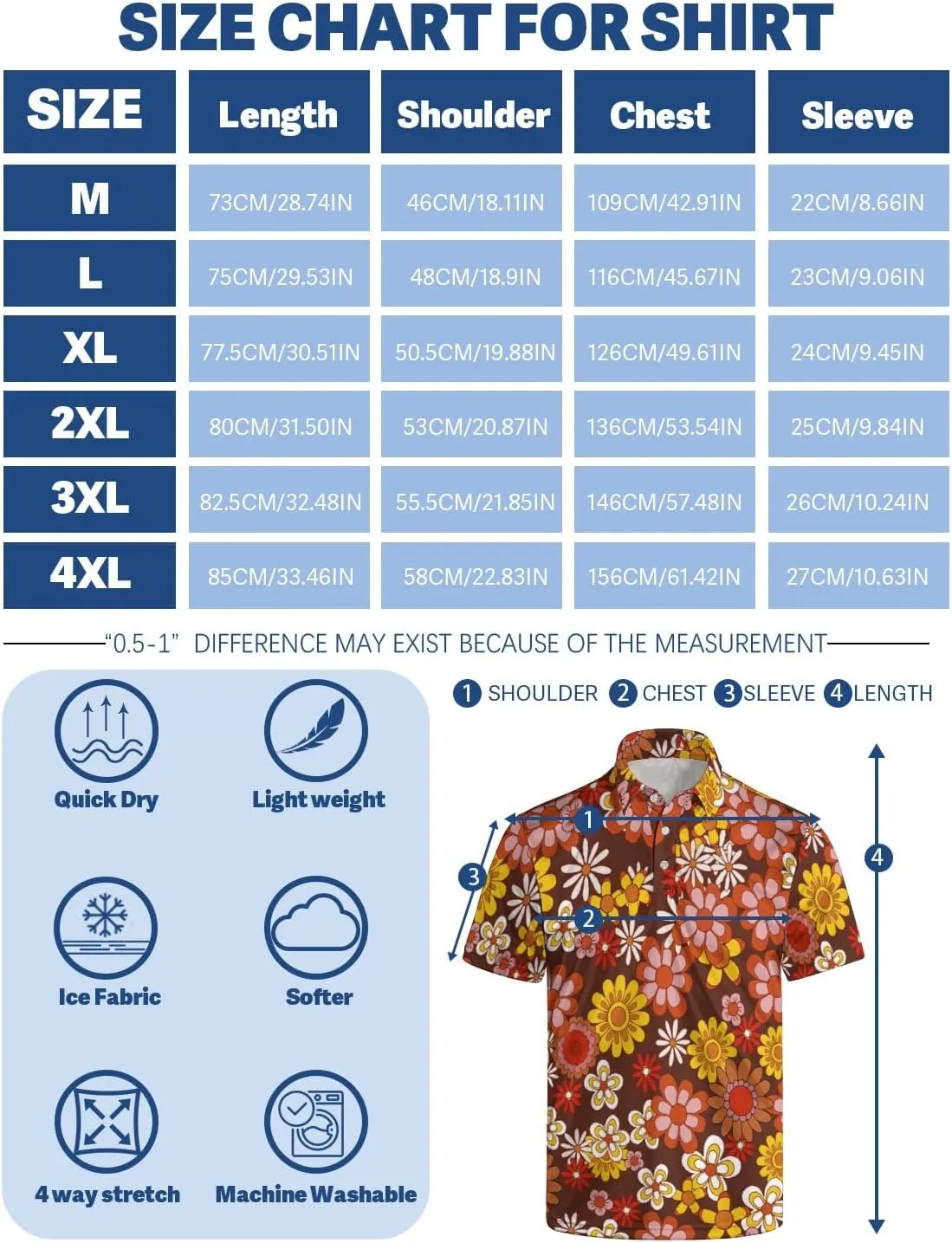 Men's Golf Shirts Moisture Wicking Quick Dry Performance Golf Polo Shirts for Men Fashion Print Short Sleeve Polo Shirts