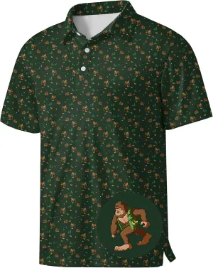 Men's Golf Shirts Moisture Wicking Quick Dry Performance Golf Polo Shirts for Men Fashion Print Short Sleeve Polo Shirts
