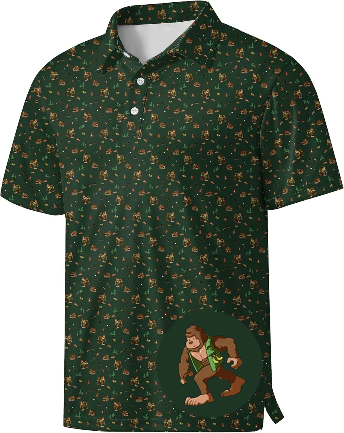 Men's Golf Shirts Moisture Wicking Quick Dry Performance Golf Polo Shirts for Men Fashion Print Short Sleeve Polo Shirts