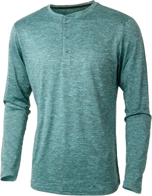Mens Henley Shirt Dry Fit Tech 3 Button T Slim Fit Quick Dry Gym Tshirt Long Sleeve Lightweight Basic Casual Tee