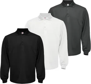 Men's Long Sleeve Polo T-Shirt Gym Pack Tactical Golf Shirts Moisture Wicking Quick Dry Shirts UPF 50 