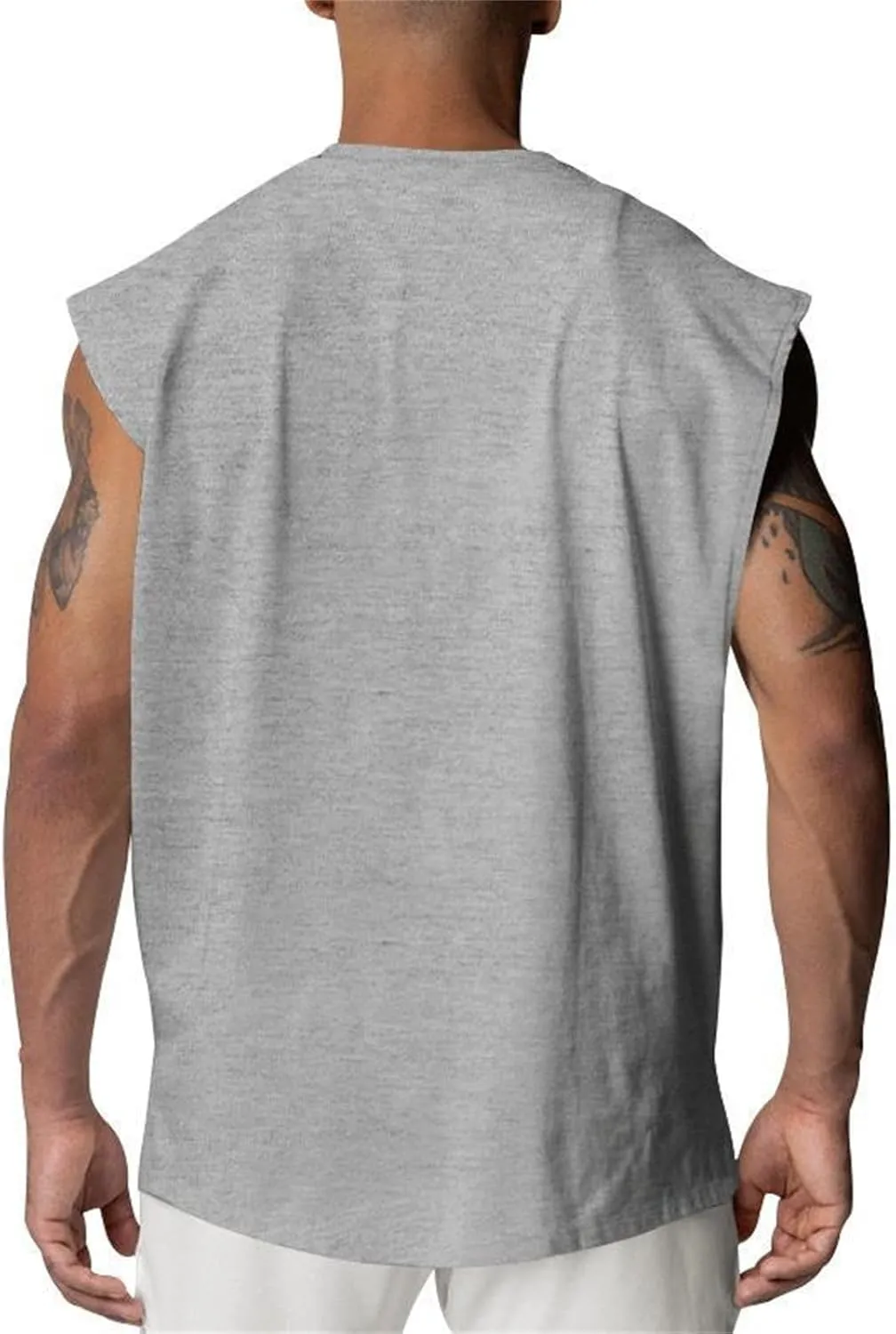 Mens Raglan Cut Off Running Shirts Quick Dry Casual Muscle Tank Tops Workout Gym Athletic Sleeveless Hiking T-Shirts