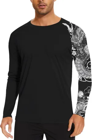 Mens Rash Guard Long Sleeve UPF 50  Quick Dry Sun Shirt UV Protection SPF Water Shirt Fishing Swimming HH24024
