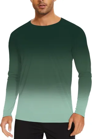 Mens Rash Guard Long Sleeve UPF 50  Quick Dry Sun Shirt UV Protection SPF Water Shirt Fishing Swimming HH24024