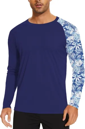 Mens Rash Guard Long Sleeve UPF 50  Quick Dry Sun Shirt UV Protection SPF Water Shirt Fishing Swimming HH24024