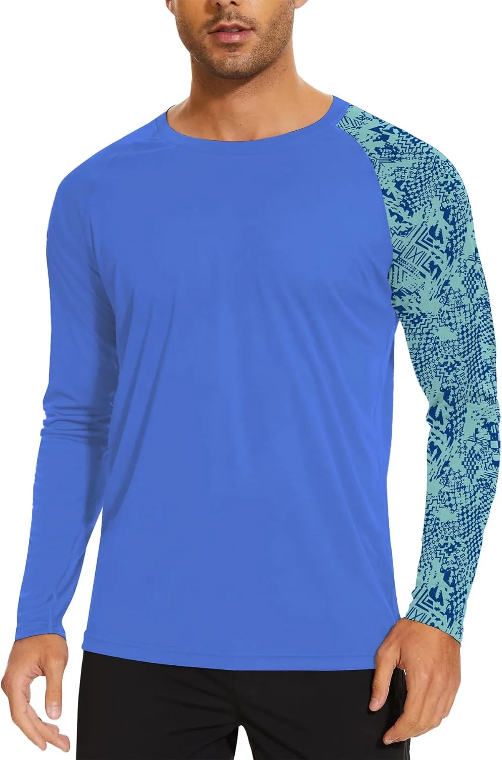 Mens Rash Guard Long Sleeve UPF 50  Quick Dry Sun Shirt UV Protection SPF Water Shirt Fishing Swimming HH24024