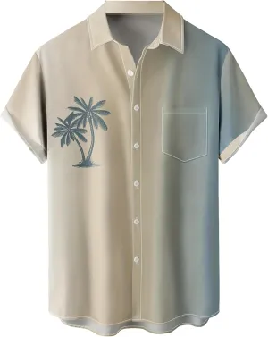 Mens Short Sleeve Button Down Shirts Casual Printed Button Up Shirts Hawaiian