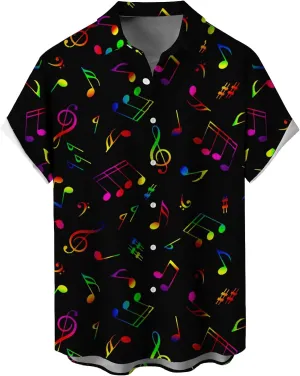 Mens Short Sleeve Button Down Shirts Casual Printed Button Up Shirts Hawaiian