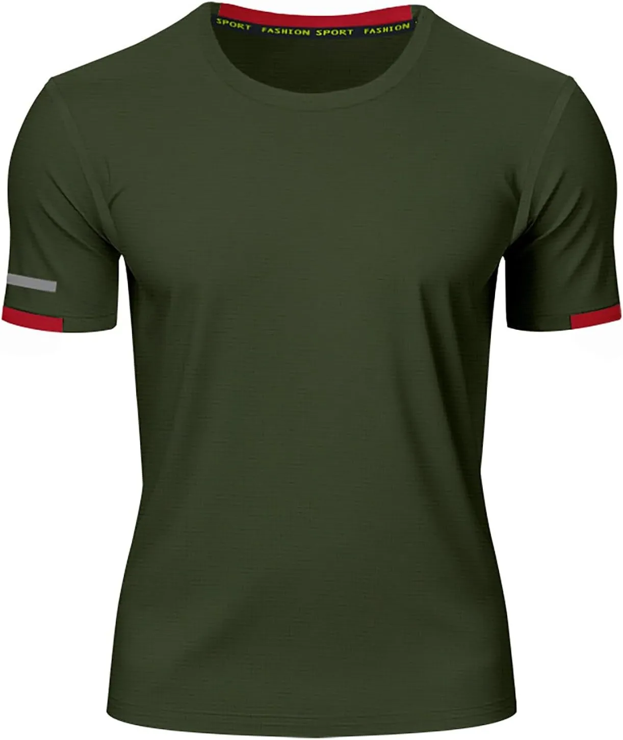 Men's Short Sleeve T-Shirts Crew Neck Muscsle Fit Solid Tee Tops Breathable Quick Dry Cotton Shirts Summer Trendy