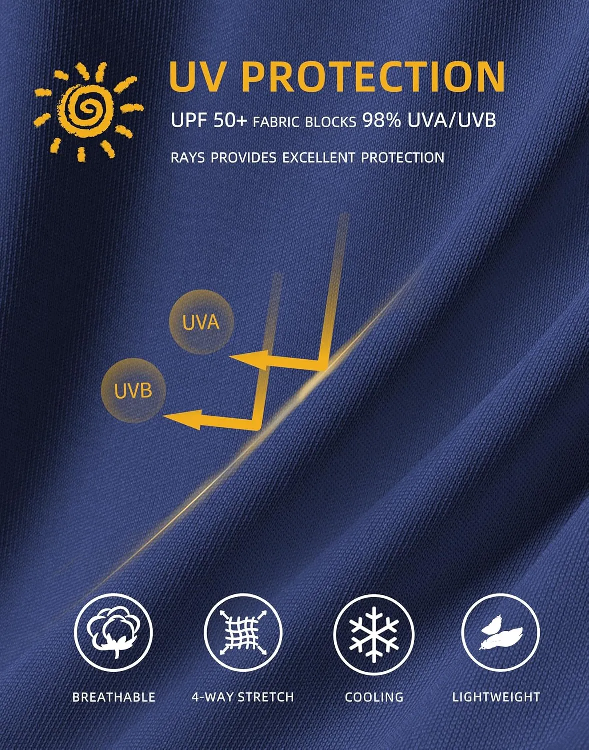 Men's Sun Protection Shirts UPF 50  Long Sleeve Hoodie with 2 Pockets UV SPF Fishing Hiking Rash Guard Shirts