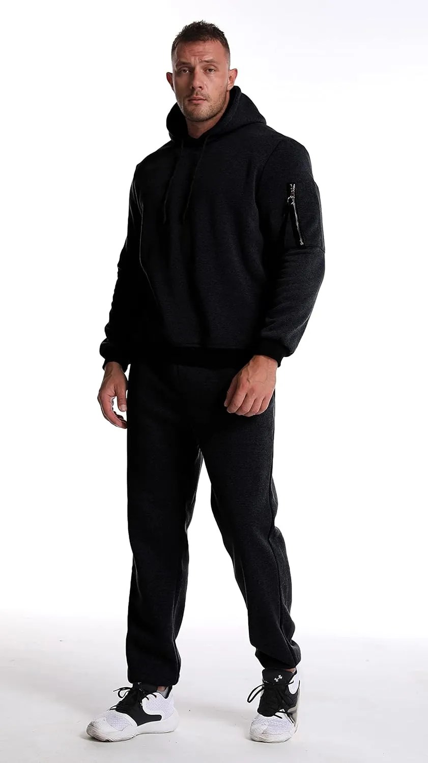 Mens Sweatsuits Set 2 Piece Hoodie Outfit Jogging Tracksuits for Men Casual Athletic Long Sleeve Pullover Suit Set