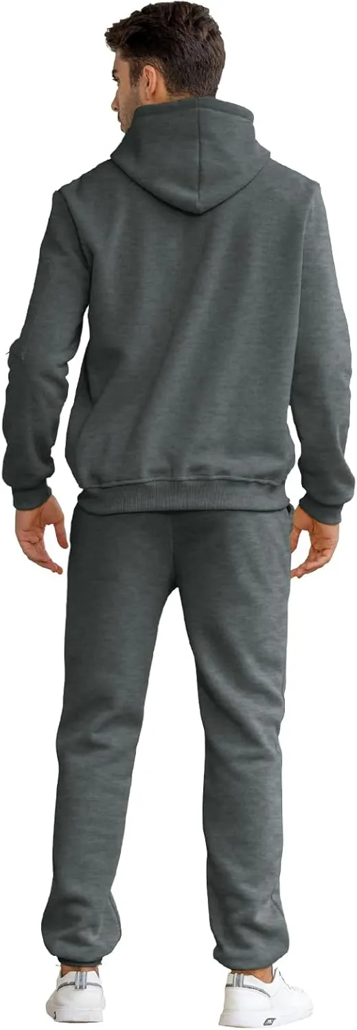 Mens Sweatsuits Set 2 Piece Hoodie Outfit Jogging Tracksuits for Men Casual Athletic Long Sleeve Pullover Suit Set