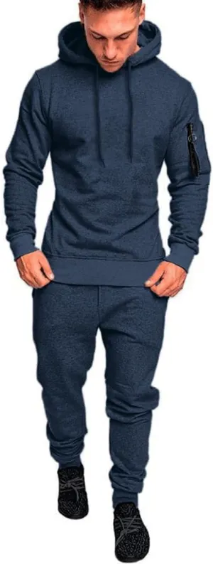 Mens Sweatsuits Set 2 Piece Hoodie Outfit Jogging Tracksuits for Men Casual Athletic Long Sleeve Pullover Suit Set