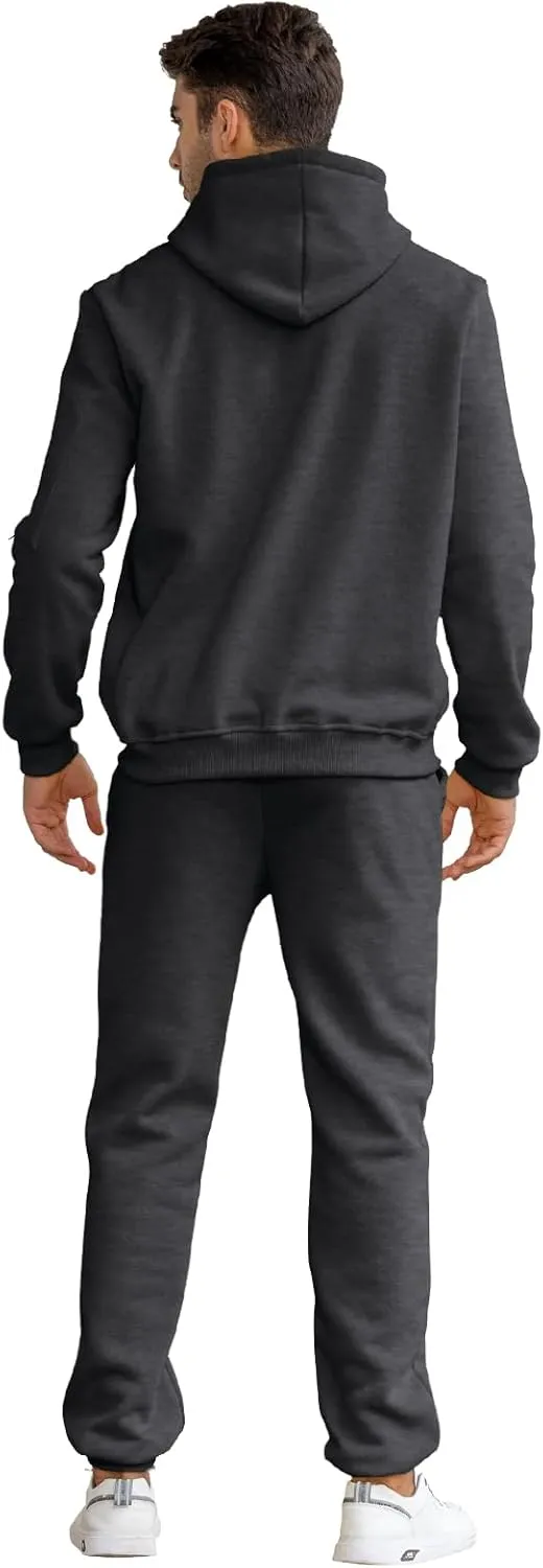 Mens Sweatsuits Set 2 Piece Hoodie Outfit Jogging Tracksuits for Men Casual Athletic Long Sleeve Pullover Suit Set