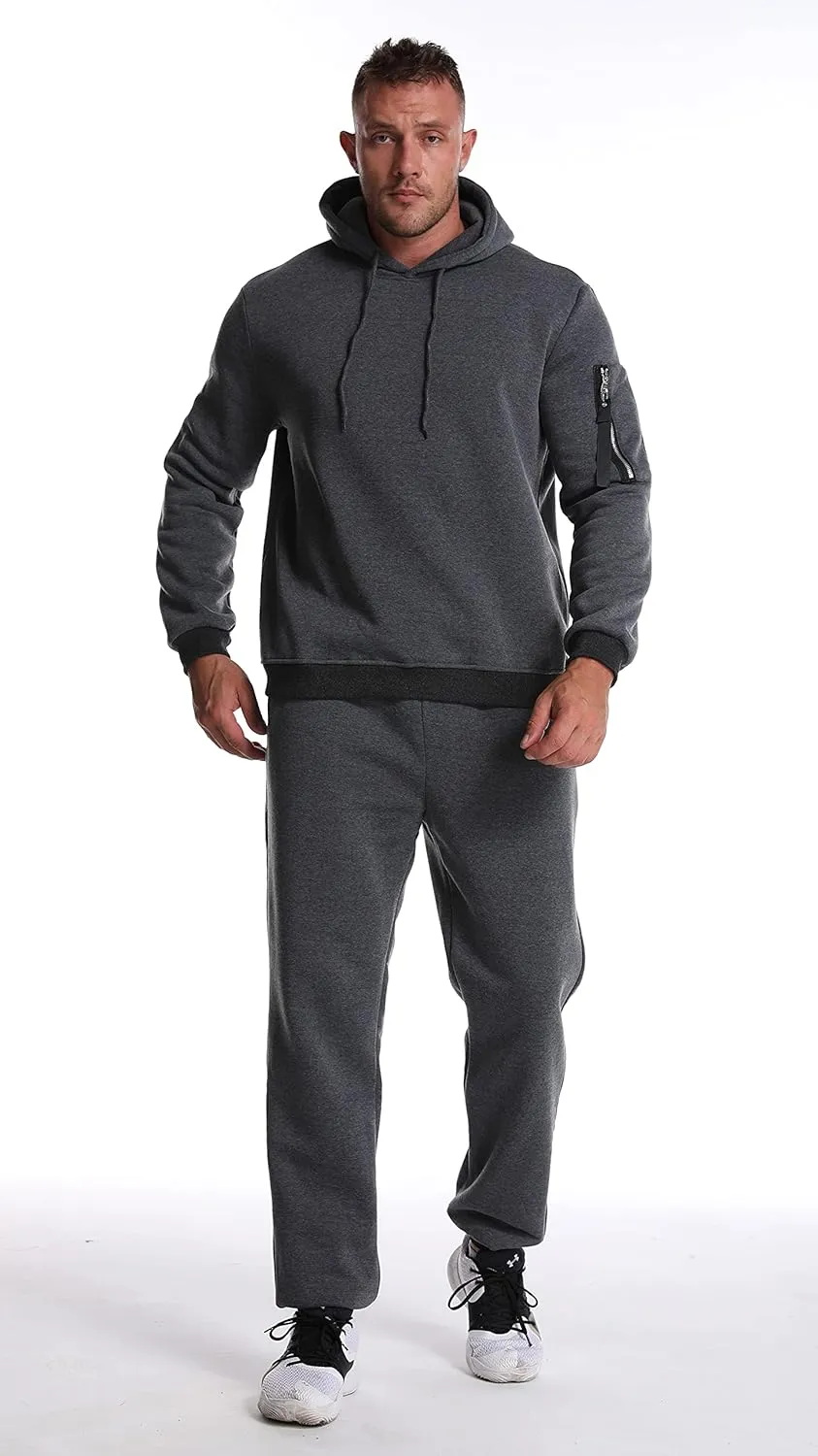 Mens Sweatsuits Set 2 Piece Hoodie Outfit Jogging Tracksuits for Men Casual Athletic Long Sleeve Pullover Suit Set