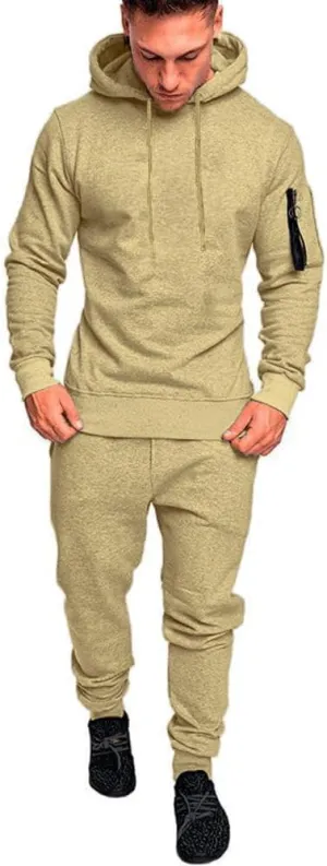 Mens Sweatsuits Set 2 Piece Hoodie Outfit Jogging Tracksuits for Men Casual Athletic Long Sleeve Pullover Suit Set