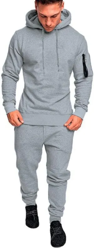 Mens Sweatsuits Set 2 Piece Hoodie Outfit Jogging Tracksuits for Men Casual Athletic Long Sleeve Pullover Suit Set