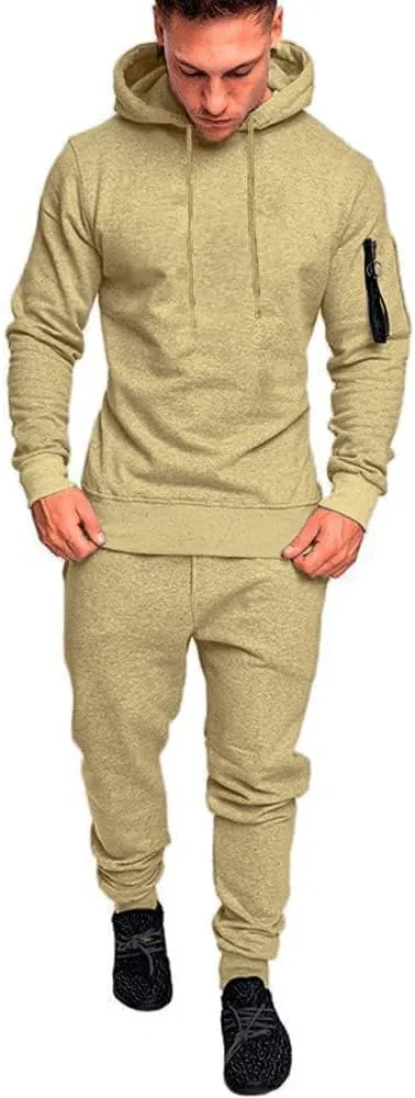 Mens Sweatsuits Set 2 Piece Hoodie Outfit Jogging Tracksuits for Men Casual Athletic Long Sleeve Pullover Suit Set