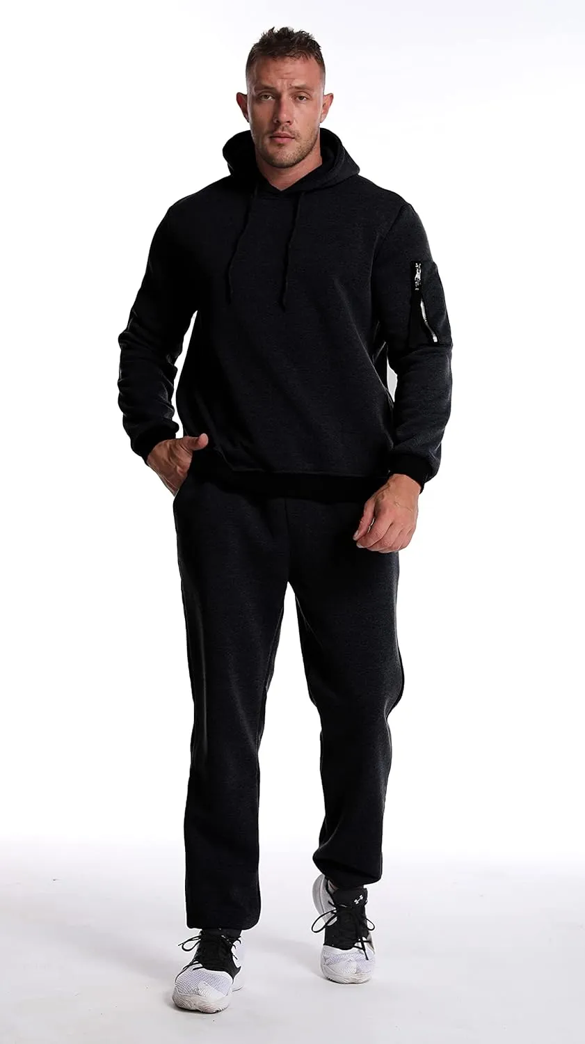 Mens Sweatsuits Set 2 Piece Hoodie Outfit Jogging Tracksuits for Men Casual Athletic Long Sleeve Pullover Suit Set