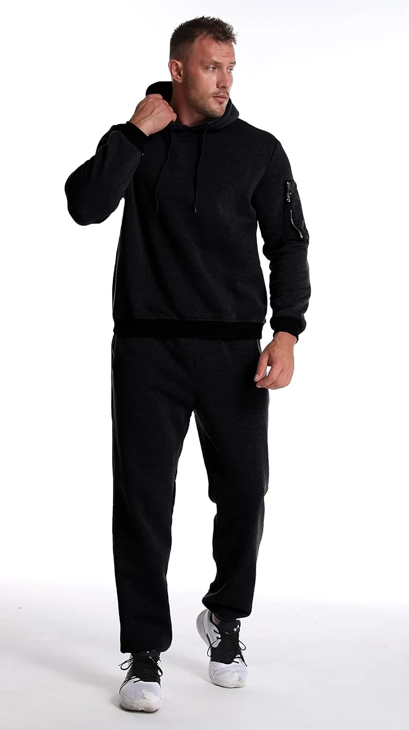 Mens Sweatsuits Set 2 Piece Hoodie Outfit Jogging Tracksuits for Men Casual Athletic Long Sleeve Pullover Suit Set