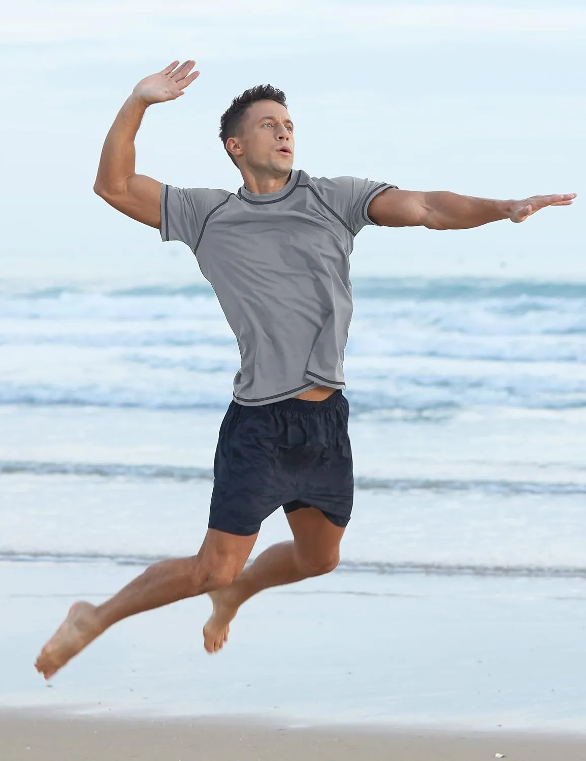 Men's Swim Shirts Rash Guard UPF 50  UV Sun Protection T-Shirt Quick Dry Fishing Beach T Shirts