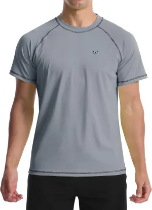 Men's Swim Shirts Rash Guard UPF 50  UV Sun Protection T-Shirt Quick Dry Fishing Beach T Shirts