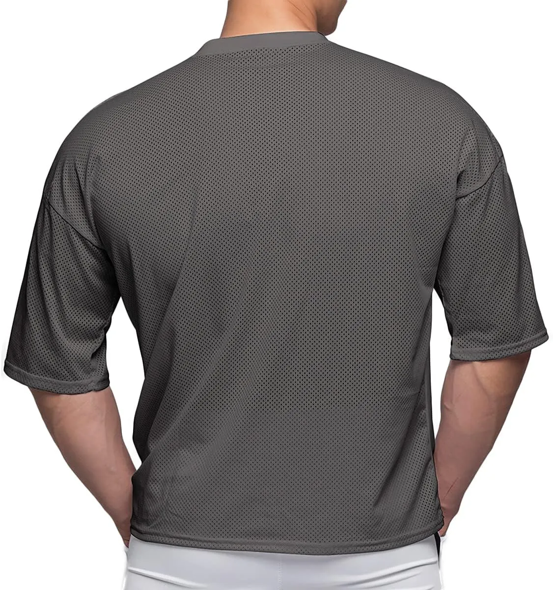 Mens Workout Shirts Short Sleeve Oversize Hipster Big Size Gym Shirts Basketball Hip-hop Mesh T-Shirts for Men T64